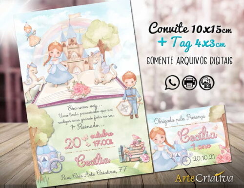 CONVITE DIGITAL C/TAG Reino Encantado Livro