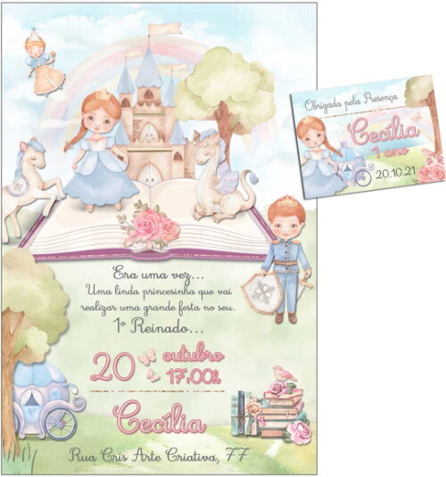 CONVITE DIGITAL C/TAG Reino Encantado Livro