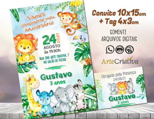 CONVITE DIGITAL C/TAG Safari Menino 10