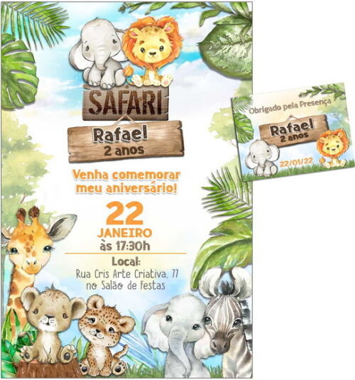 CONVITE DIGITAL C/TAG Safari Menino 11