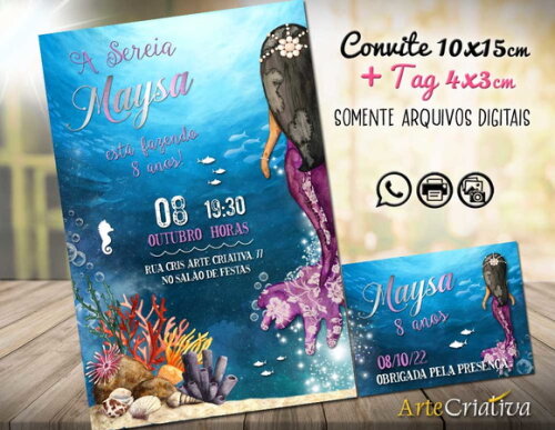 CONVITE DIGITAL C/TAG Sereia 15