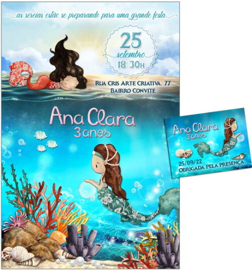 CONVITE DIGITAL C/TAG Sereia 18