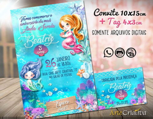 CONVITE DIGITAL C/TAG Sereia 21