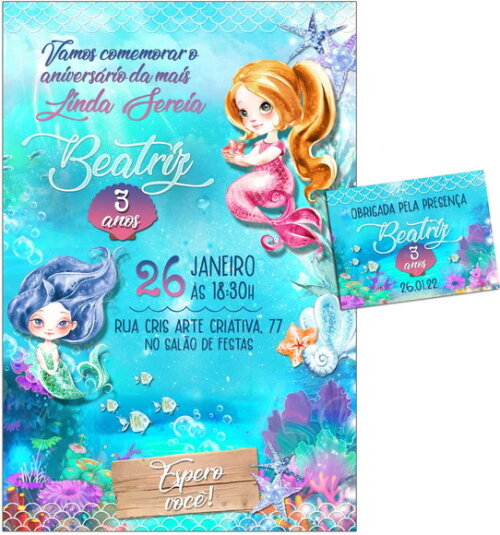 CONVITE DIGITAL C/TAG Sereia 21