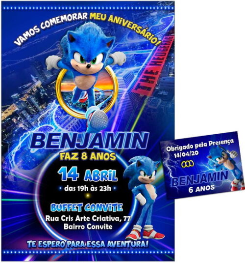 CONVITE DIGITAL C/TAG Sonic