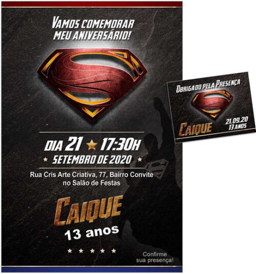 CONVITE DIGITAL C/TAG Super Homem 4