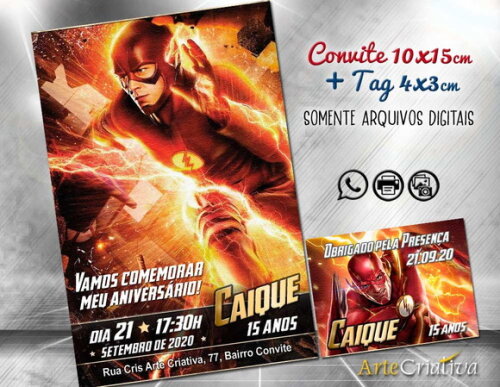 CONVITE DIGITAL C/TAG The Flash