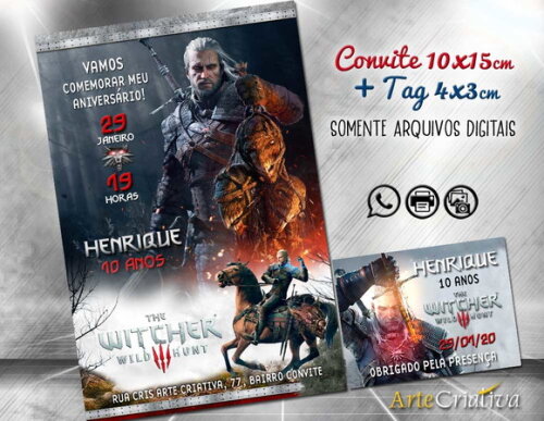 CONVITE DIGITAL C/TAG The Witcher