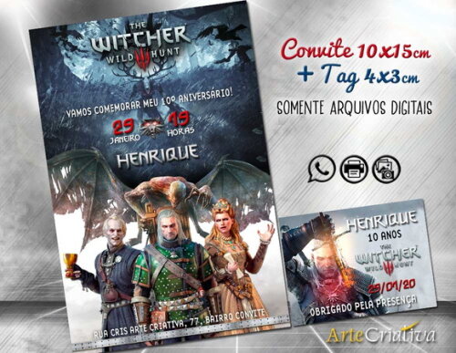 CONVITE DIGITAL C/TAG The Witcher