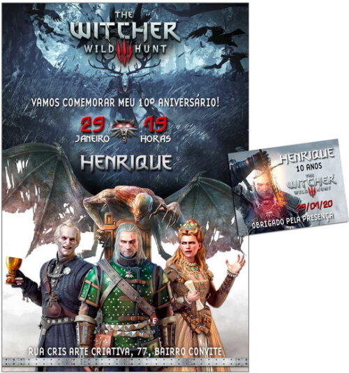 CONVITE DIGITAL C/TAG The Witcher