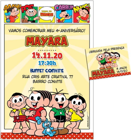 CONVITE DIGITAL C/TAG Turma da Mônica Gibi 1