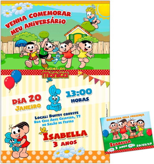 CONVITE DIGITAL C/TAG Turma da Mônica