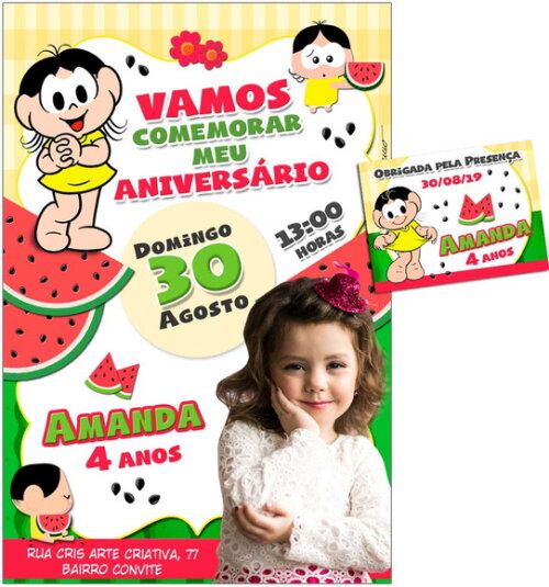CONVITE DIGITAL C/TAG Turma da Mônica MAGALI