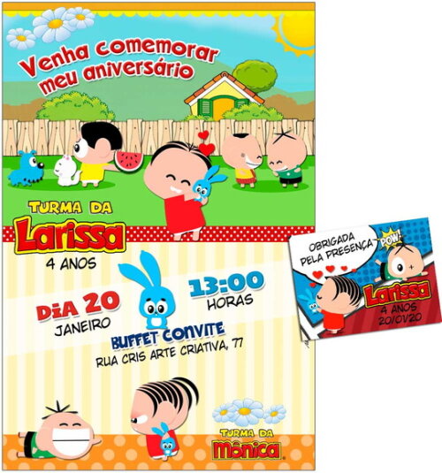 CONVITE DIGITAL C/TAG Turma da Mônica Toy 4