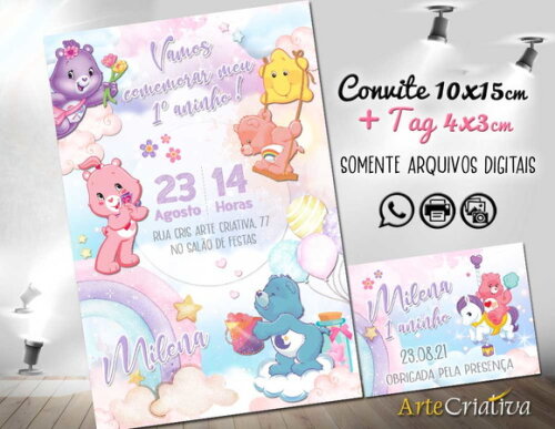 CONVITE DIGITAL C/TAG Ursinhos Carinhosos 1