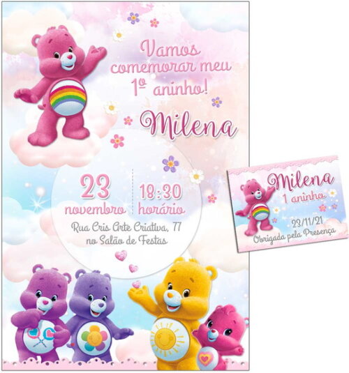 CONVITE DIGITAL C/TAG Ursinhos Carinhosos 3