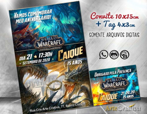 CONVITE DIGITAL C/TAG WarCraft 2