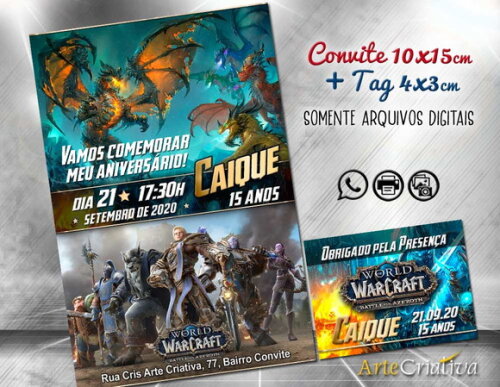 CONVITE DIGITAL C/TAG WarCraft