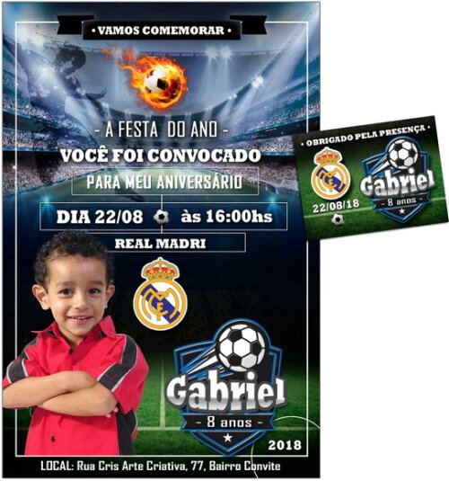 CONVITE DIGITAL e TAG Futebol Real Madri