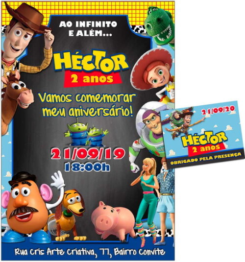 CONVITE DIGITAL e TAG Toy Story 2