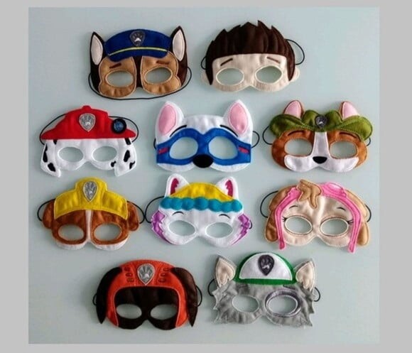 10 Máscaras Patrulheiros Caninos Infantil