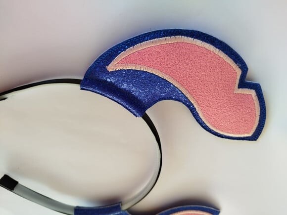 Arquinho Lilo e Stich com Brilho - Bordado - Luxo