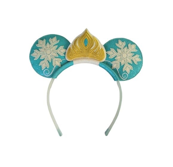 Arquinho Tiara Frozen com Brilho Bordada- Luxo