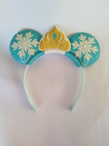 Arquinho Tiara Frozen com Brilho Bordada- Luxo