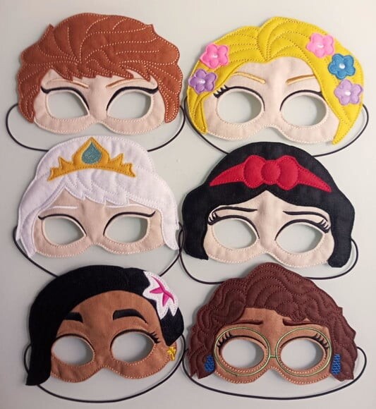 Kit 6 Máscaras Princesas Disney