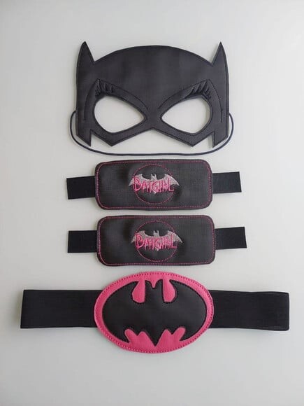 Máscara Batgirl Cinto e Braceletes Infantil