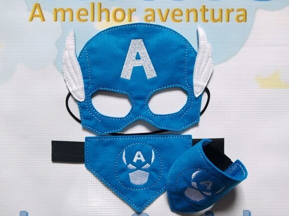 Máscara Capitão América + Bracelete - Infantil