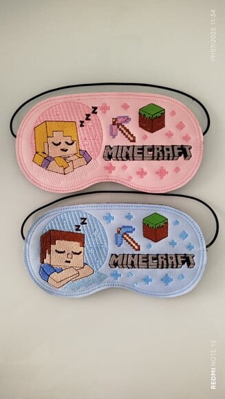 Máscara de Dormir Minecraft - Luxo Bordada