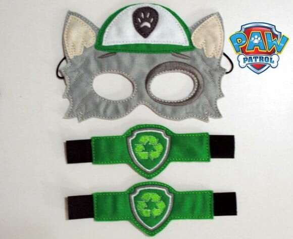 Máscara ROCKY Patrulha Canina com 2 Braceletes - Infantil