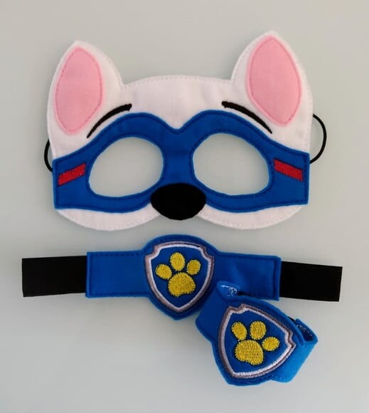 Máscara Super Apollo Patrulha Canina com 2 Braceletes