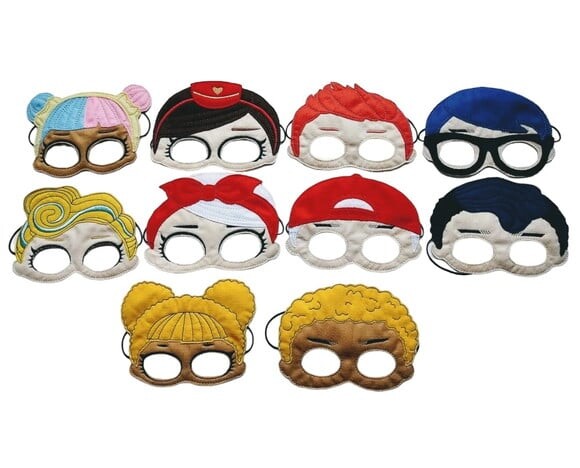 Mascaras LOL Surprise -Infantil -Bordada Feltro Duplo