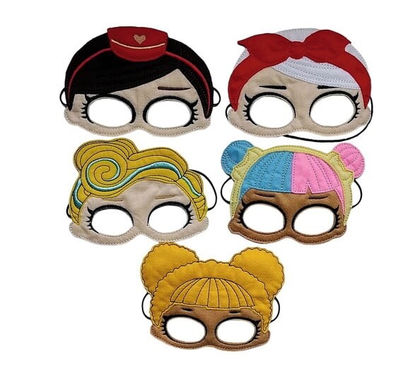 Mascaras LOL Surprise -Infantil -Bordada Feltro Duplo