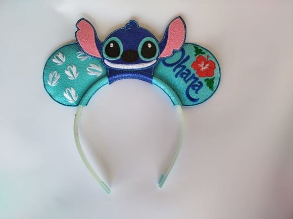 Tiara Arquinho Lilo e Stitch com Brilho - Bordada