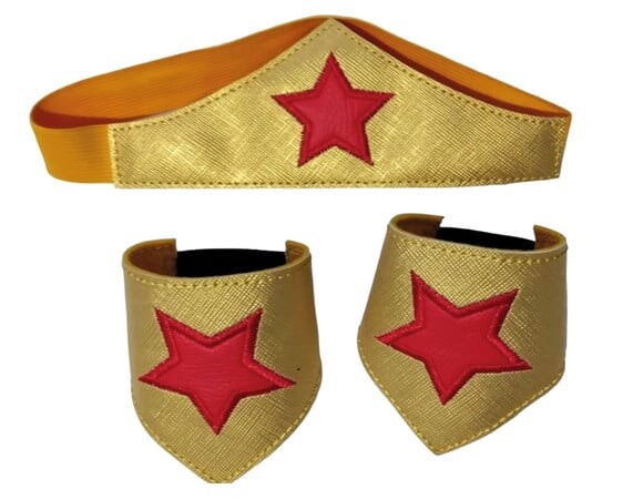 Tiara e Braceletes Mulher Maravilha