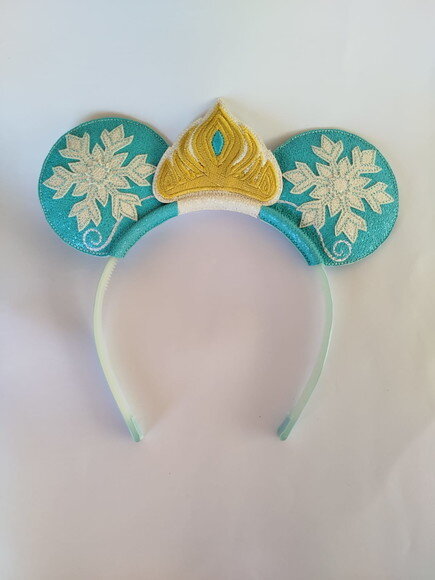 Arquinho Tiara Frozen com Brilho Bordada- Luxo