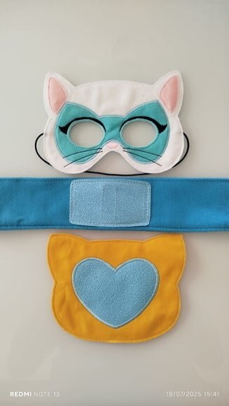 Kit Super Gatinho - Máscara, Cinto e Logotipo