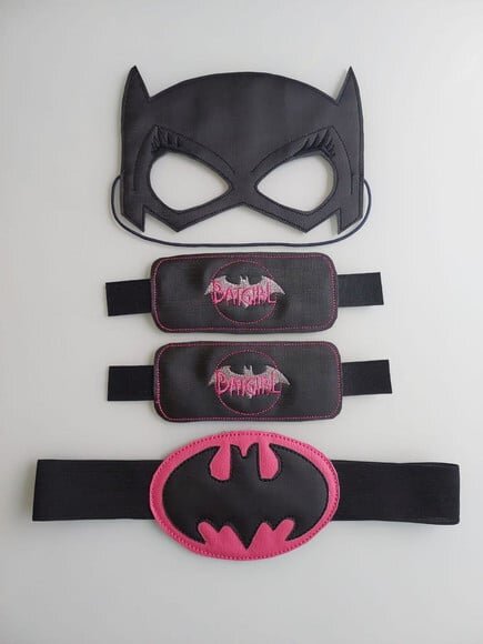 Máscara Batgirl Cinto e Braceletes Infantil