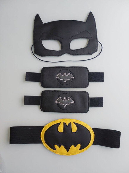 Máscara Batman Cinto e Braceletes Couro Infantil