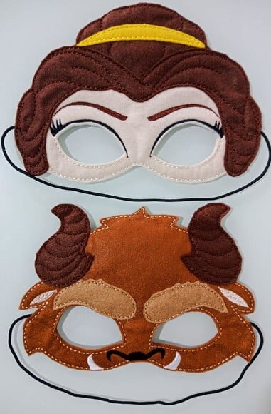 Máscara Bela ou Fera Infantil