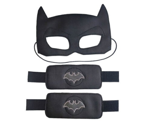 Máscara Batman com Braceletes Couro Ecológico