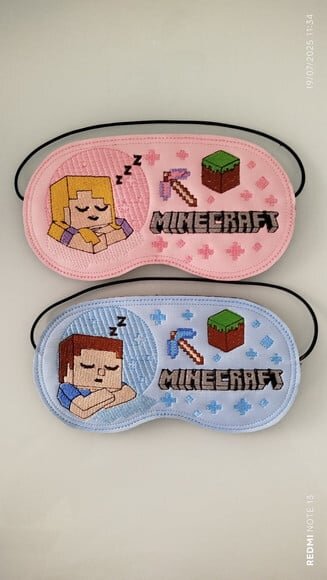 Máscara de Dormir Minecraft - Luxo Bordada