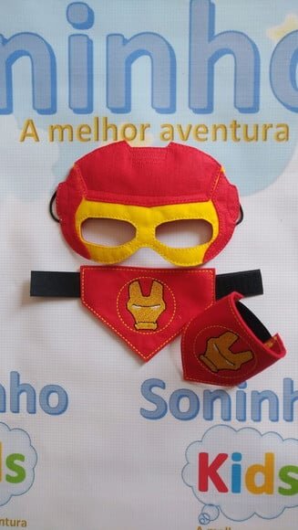 Máscara Homem de Ferro com braceletes - Infantil
