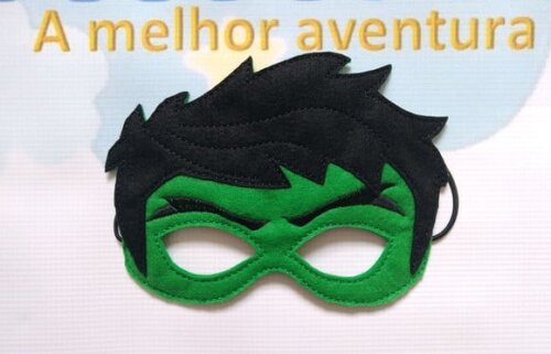 Máscara Hulk com Braceletes - Infantil