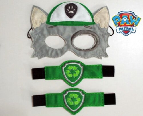 Máscara ROCKY Patrulha Canina com 2 Braceletes - Infantil