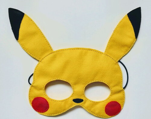 Máscara pokémon Pikachu , feltro bordada infantil