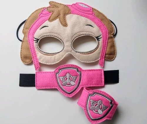 Máscara Skye Patrulha Canina com 2 Braceletes - Infantil
